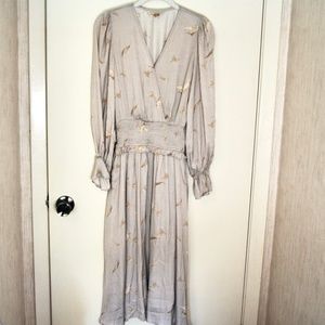 DownEast Smocked Waist Wrap Midi Dress